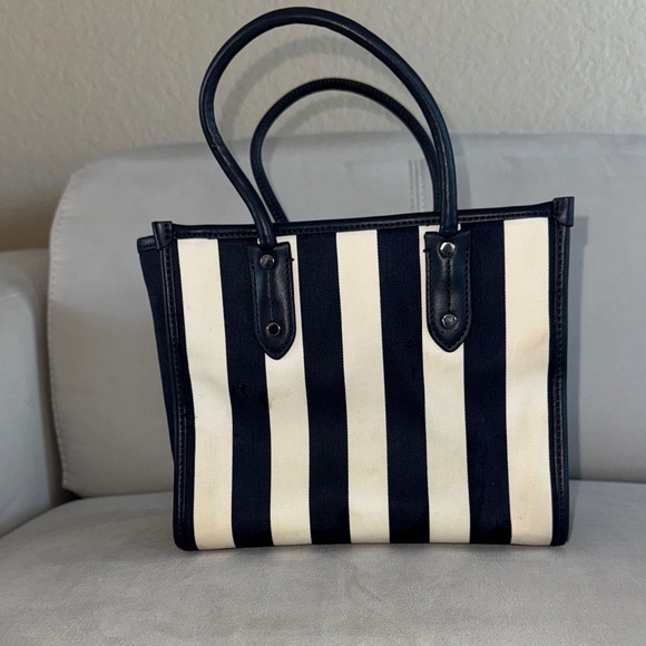 Kate Spade Ella Navy and Cream Striped Small Tote Bag - Picture 2 of 7